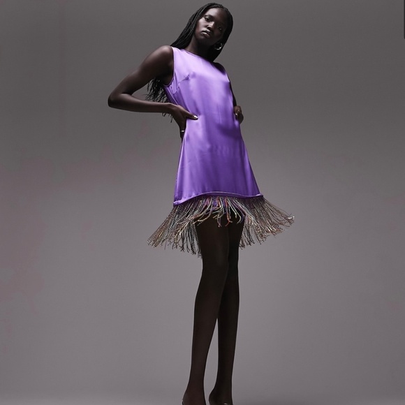 ASOS purple fringe dress - Picture 1 of 4
